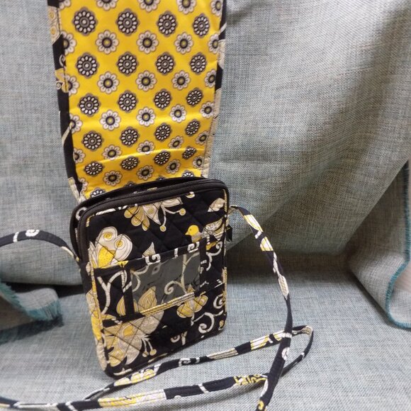 Vera Bradley YELLOW BIRD Mini Hipster Cross Body Fold Over Shoulder Bag BOHO New - Picture 7 of 9